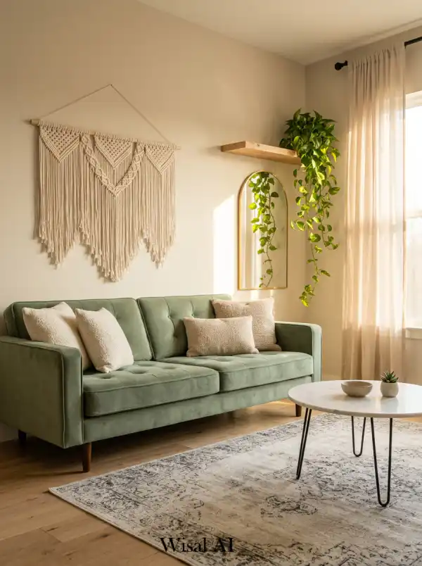 15 Cozy Sage Boho Living Room Designs for a Peaceful Home - Interior Design Inspiration | Wisal AI : object Object,object Object,object Object,object Object,object Object,object Object,object Object,object Object,object