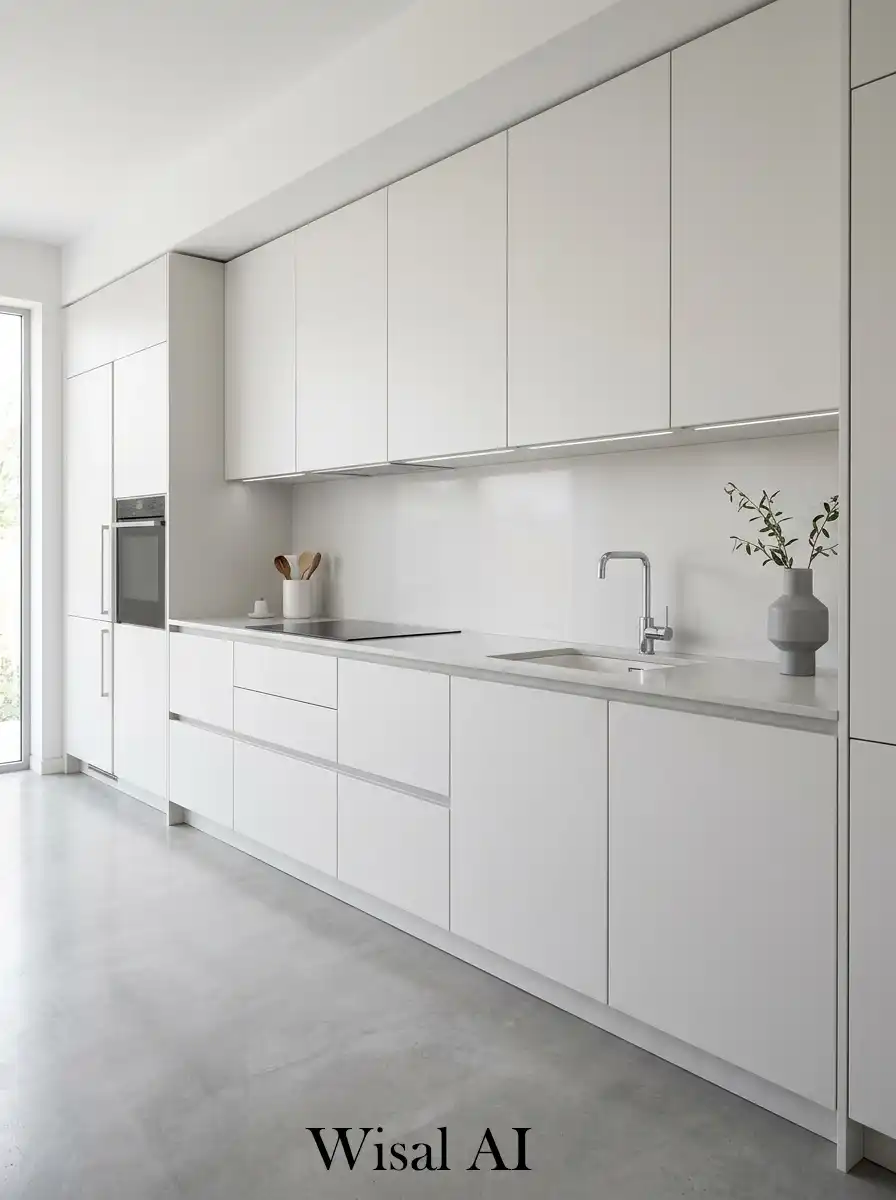 1. Handleless kitchen cabinets with seamless modern design