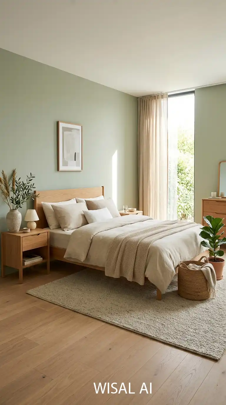1. Minimalist Sage and Beige Sanctuary
