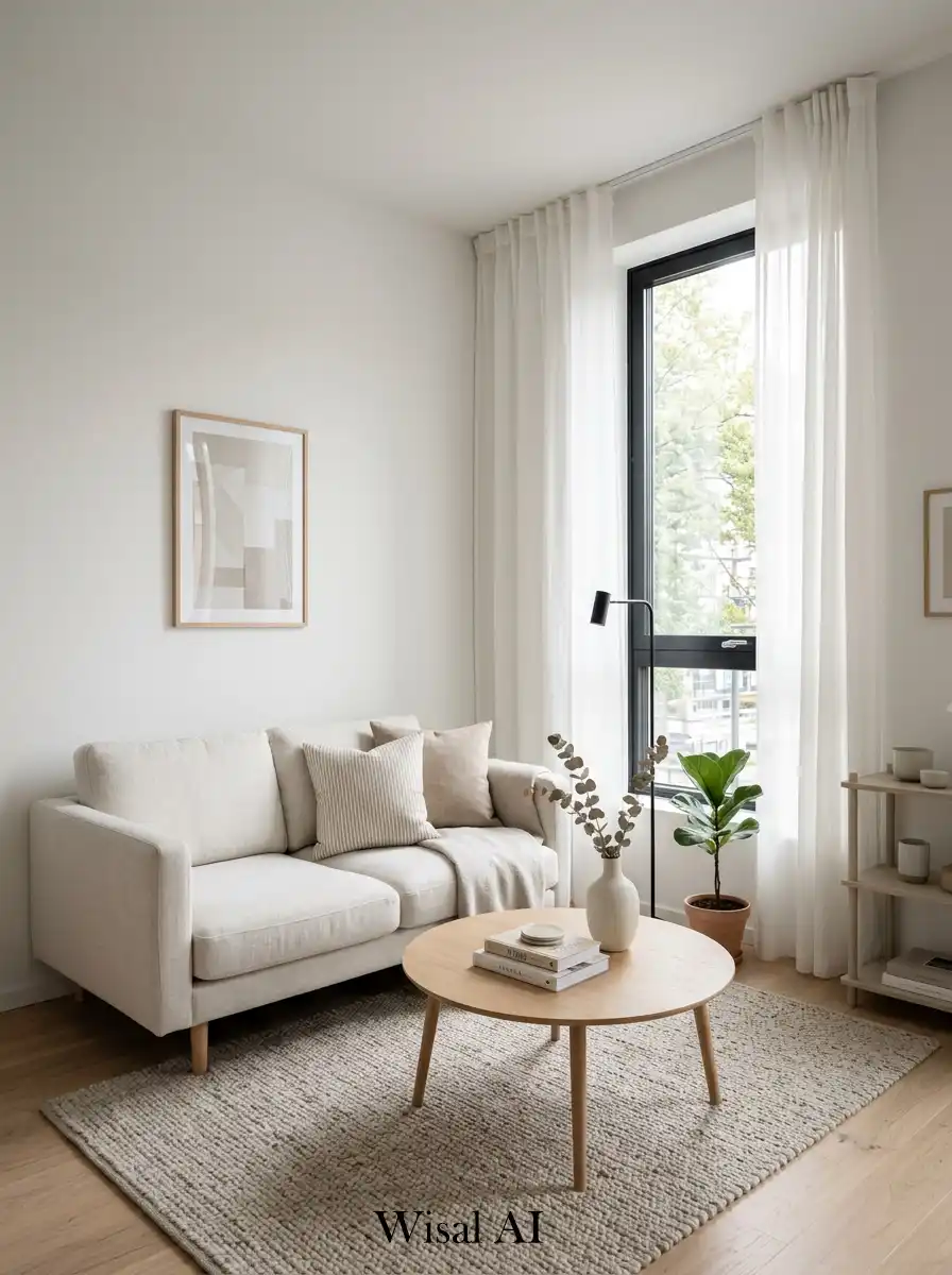 1. Neutral Harmony Scandinavian Living Room