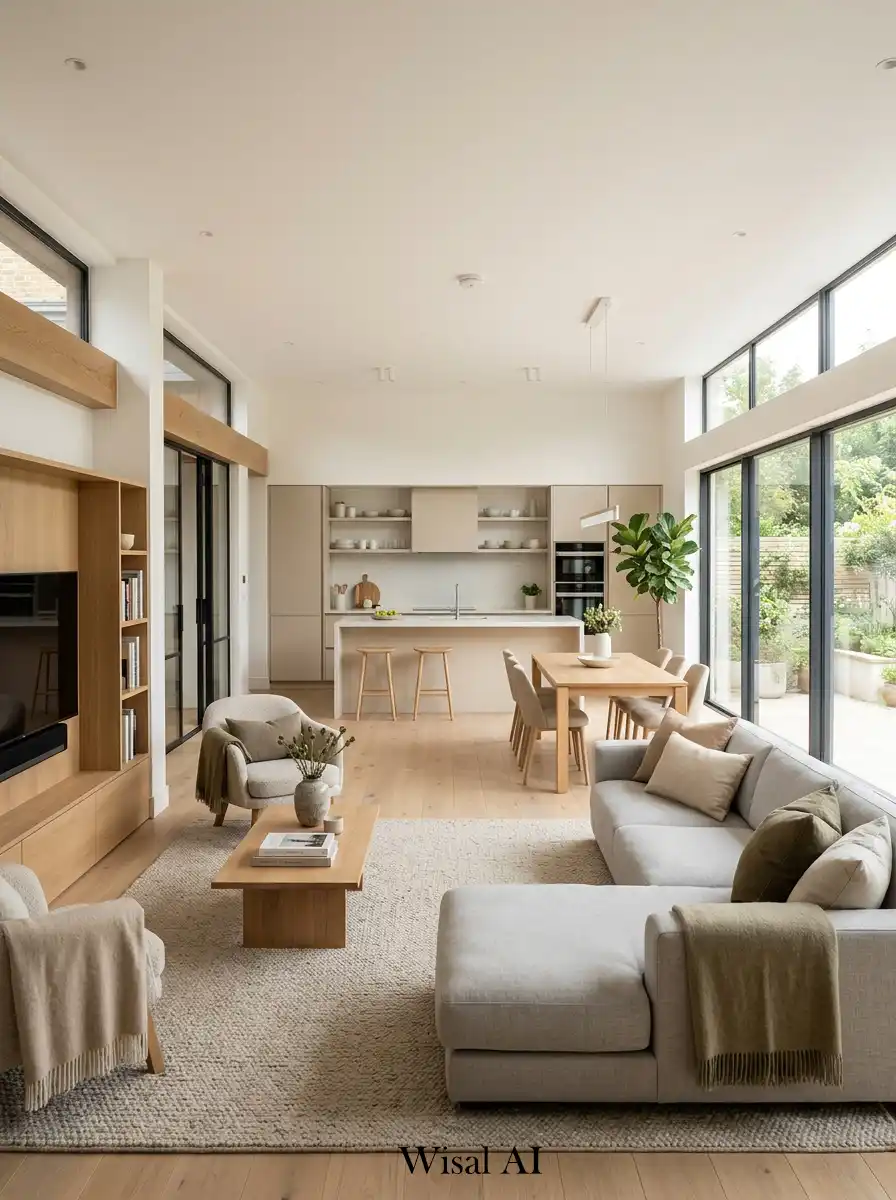1. Seamless Flow Modern Open-Plan Kitchen and Living Room Idea