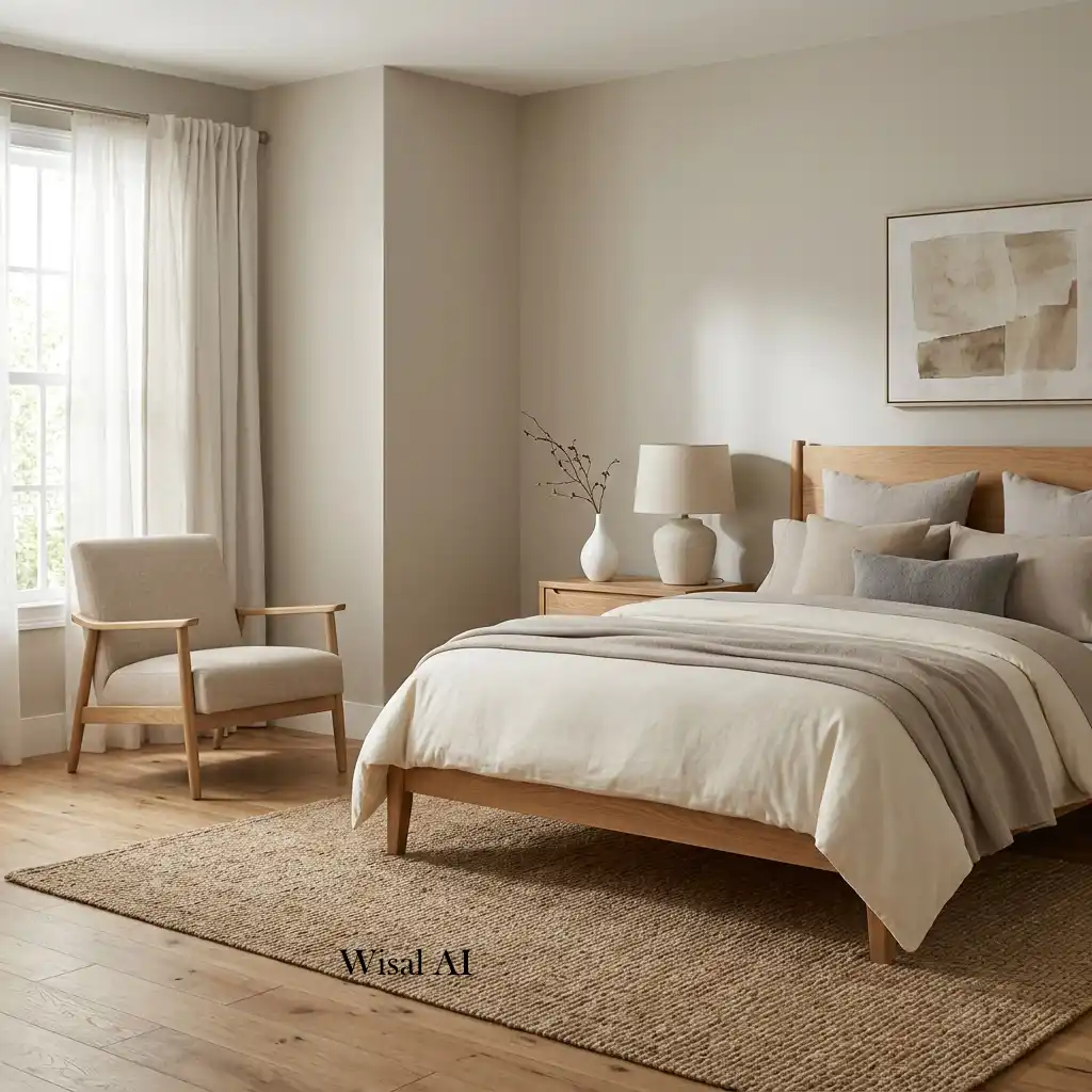 Timeless bedroom designed with a soft neutral color palette and elegant classic décor.