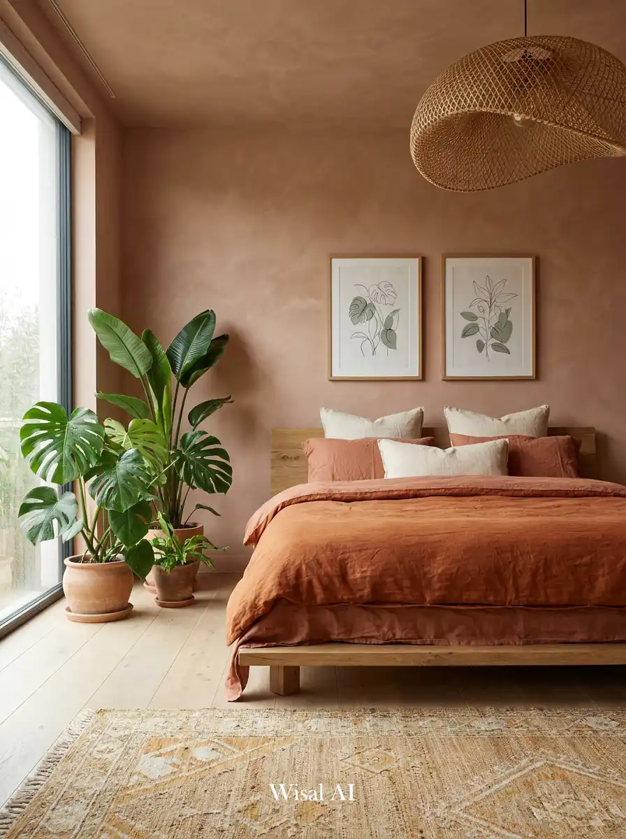 1. The Earthy Minimalist Terracotta Bedroom Idea