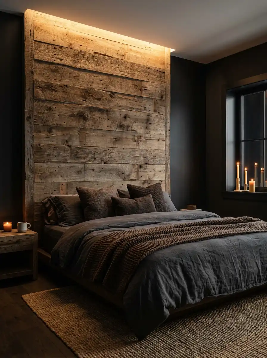 11. The Heritage Hearth: A Dark Cozy Bedroom Design