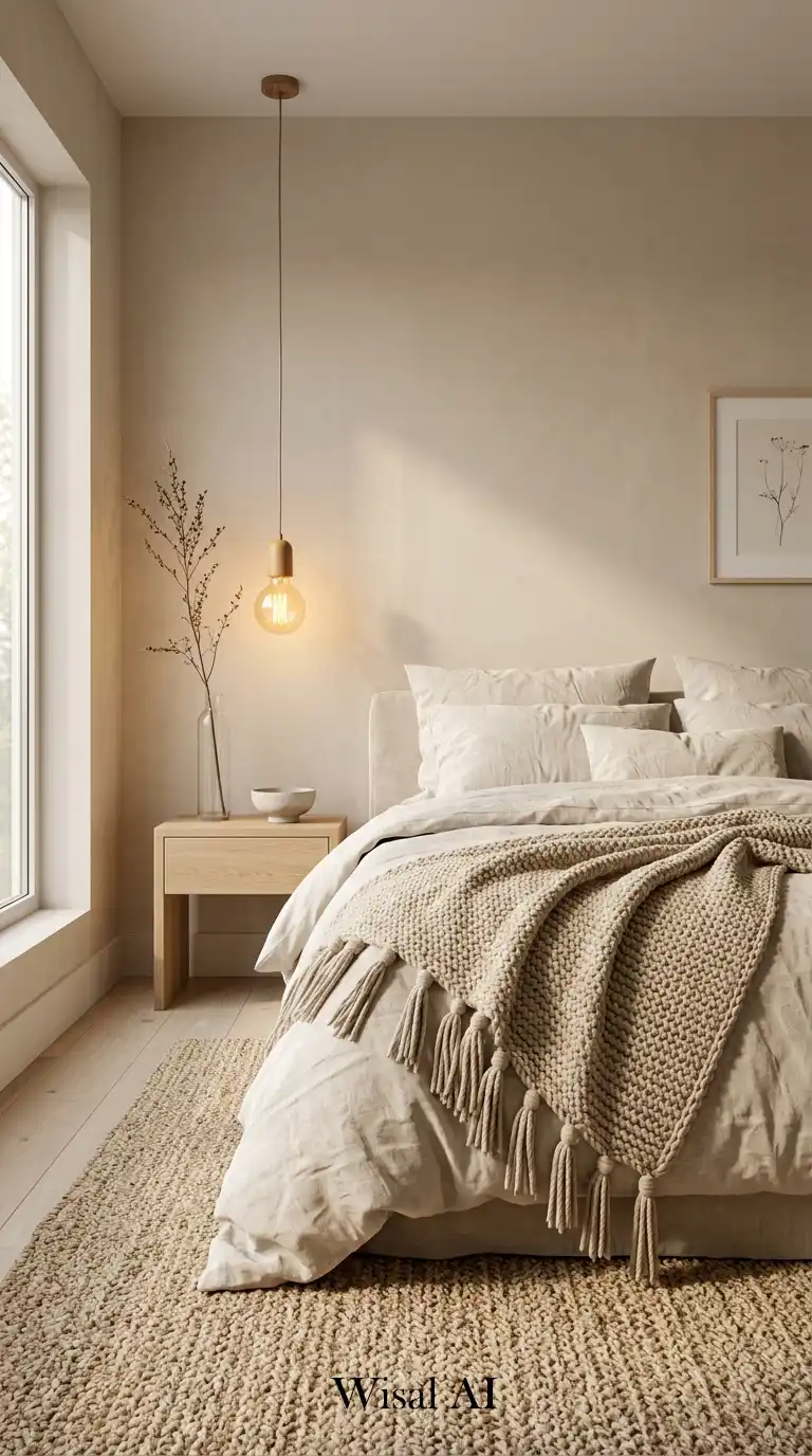 1. The Monochromatic Sanctuary Beige Bedroom Idea