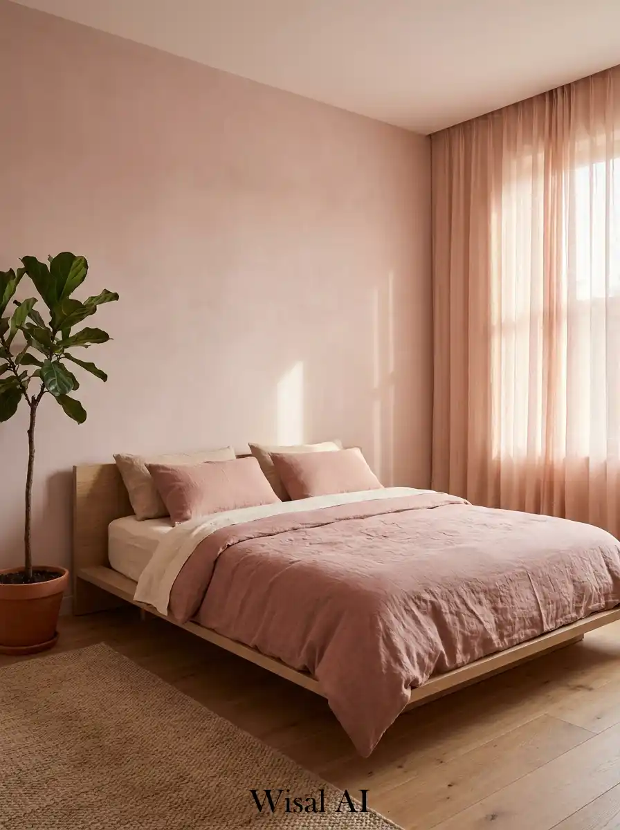 1. The Sculptural Sanctuary: A Dusty Pink Bedroom Idea