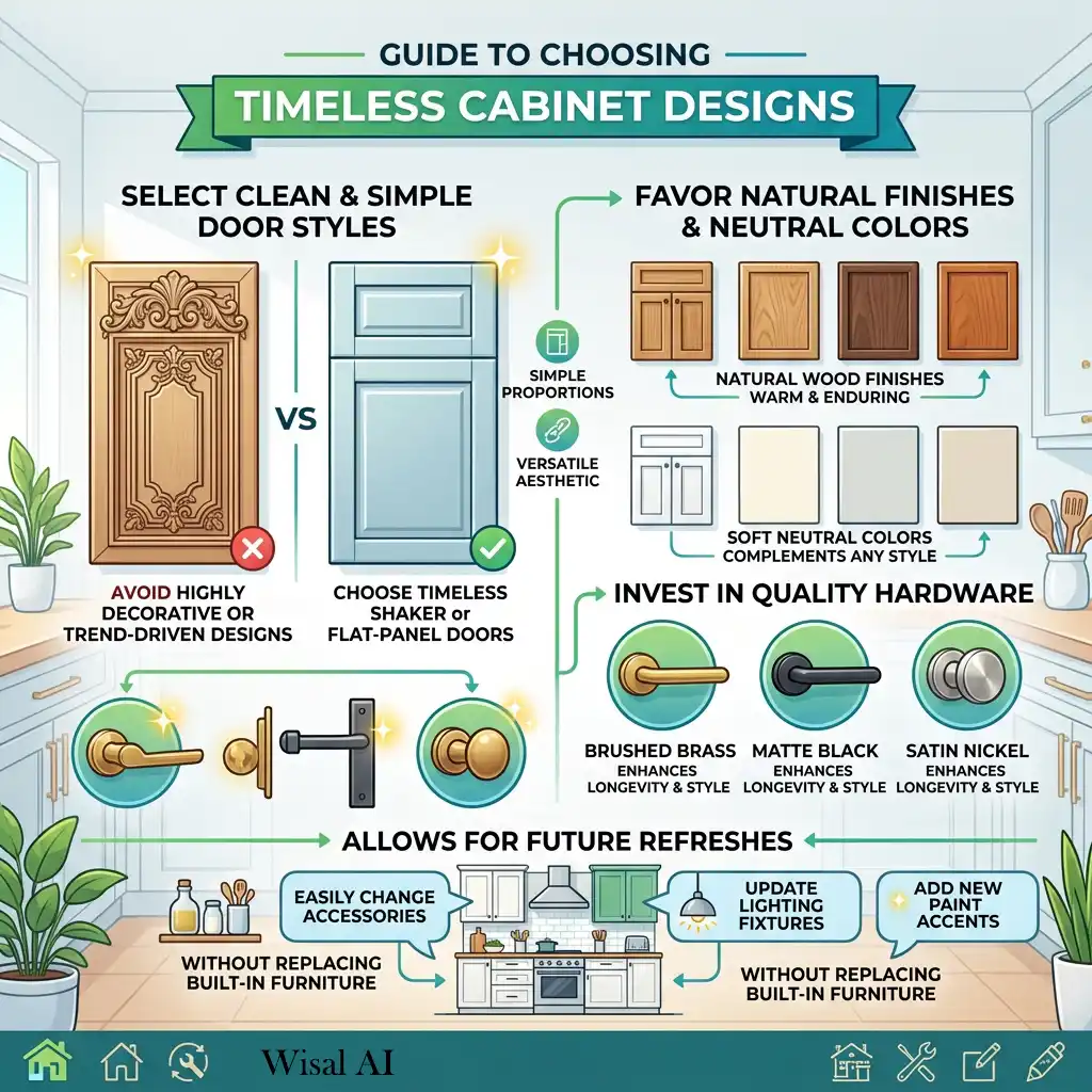 Timeless kitchen featuring classic shaker cabinets, brushed brass hardware, and a neutral color palette.