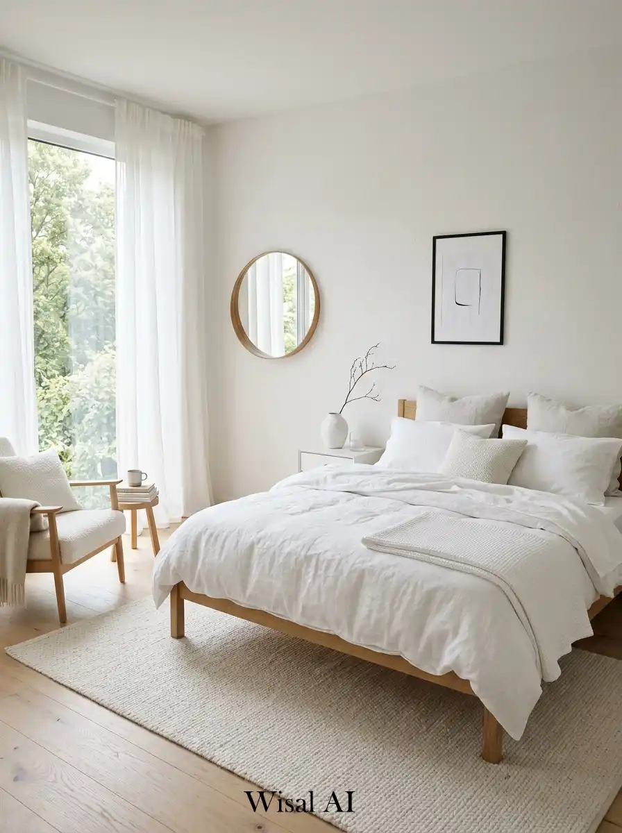 10. Scandinavian Bedroom with White Airy Elegance