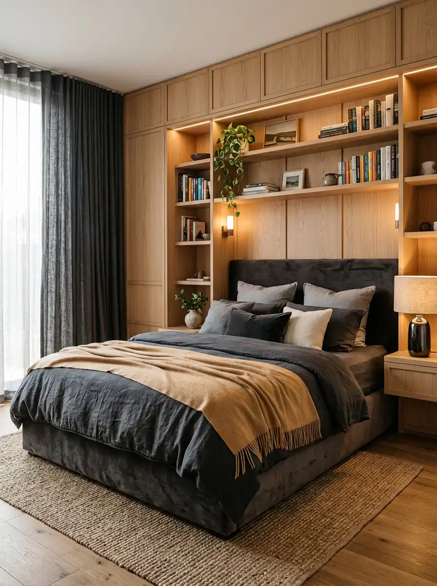 30. Seamlessly Cozy: Blending Architecture and Comfort in this Cozy Bedroom Idea