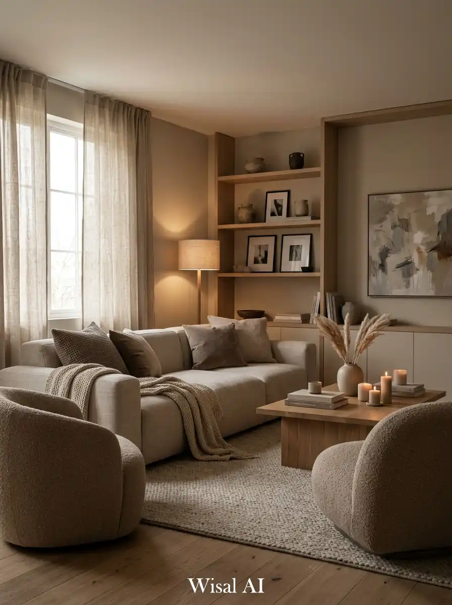 10. Soft Neutral Moody Living Room