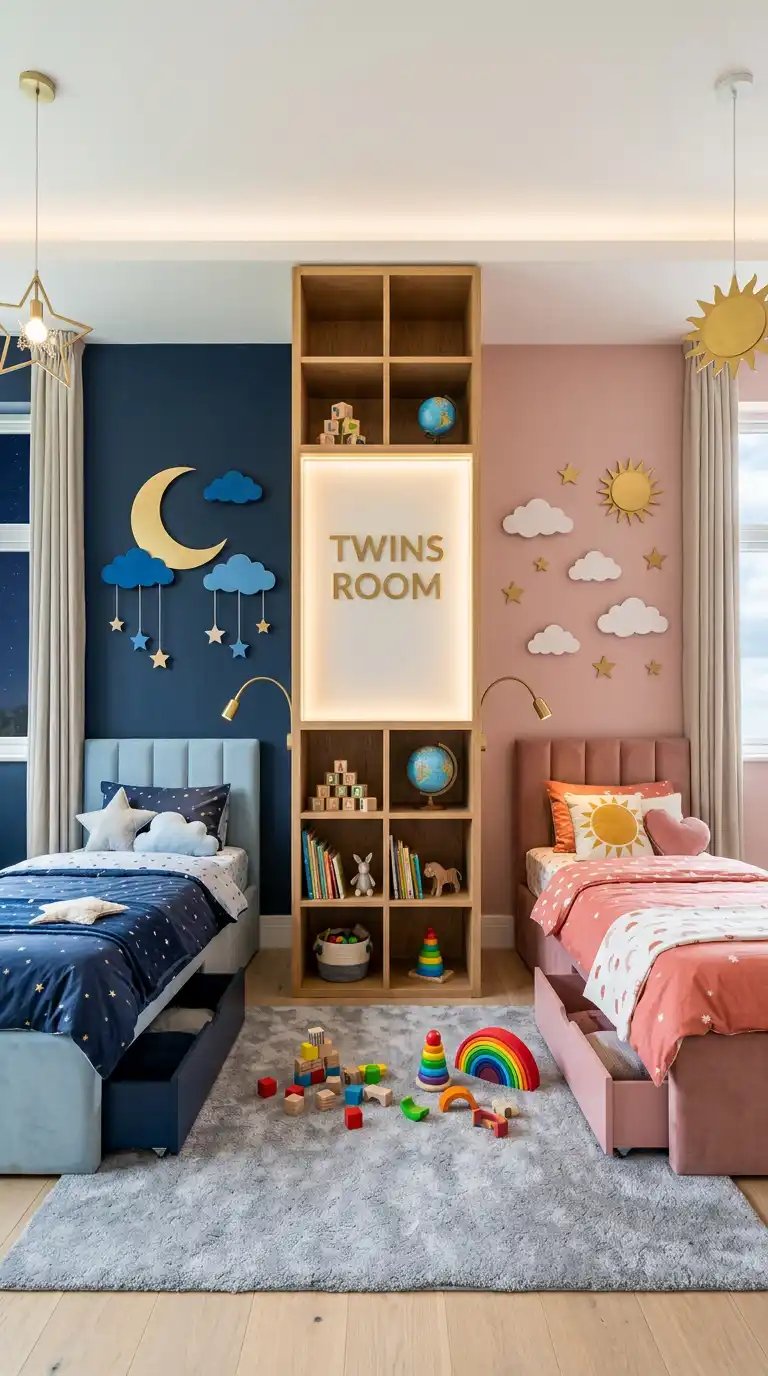 10. The Cosmic Split: Luxury Children Bedroom Ideas