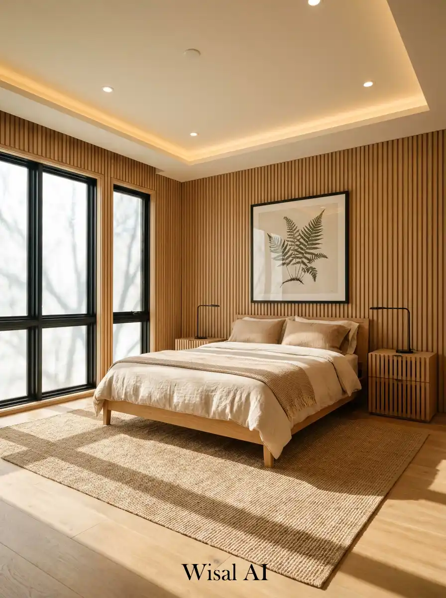 10. The Slatted Screen Hotel Bedroom Idea