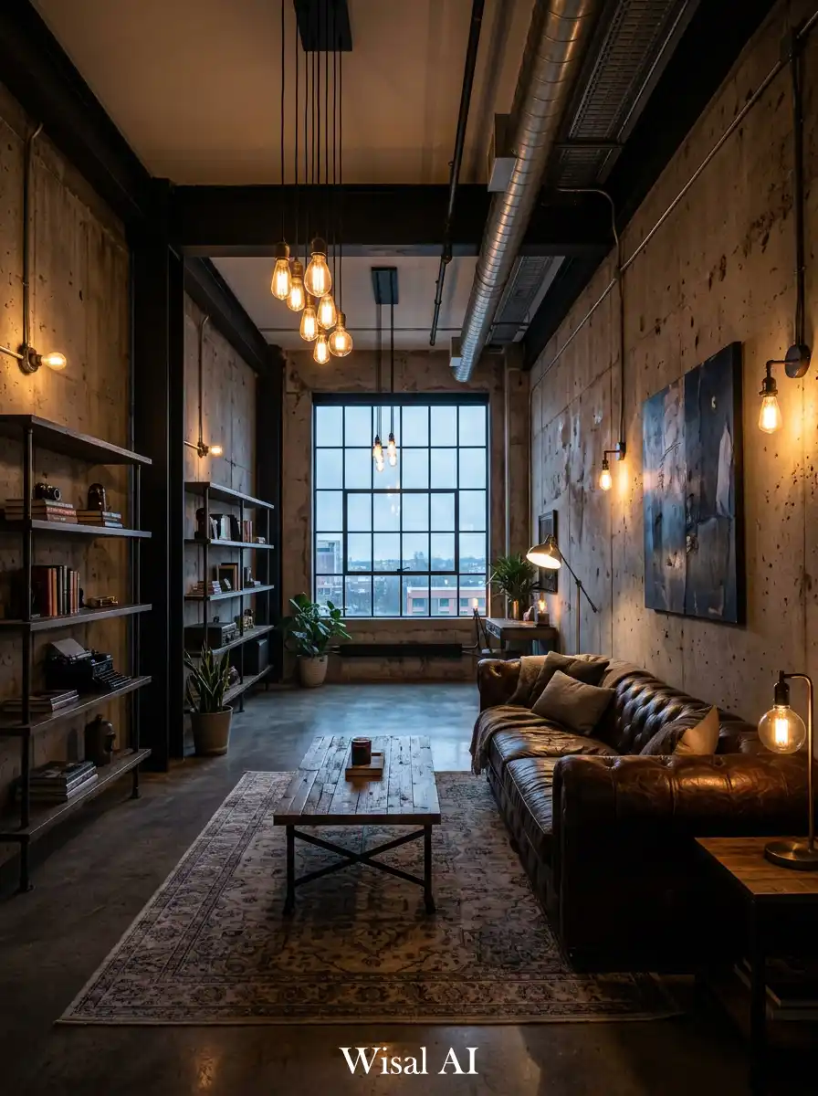 11. Industrial Moody Living Room