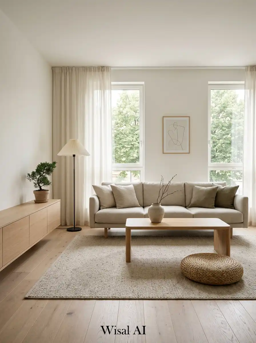 11. Japandi Scandinavian Living Room