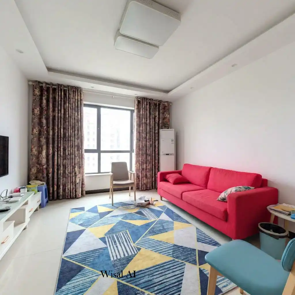 Modern living room designed with a cohesive neutral color palette for an open feel.