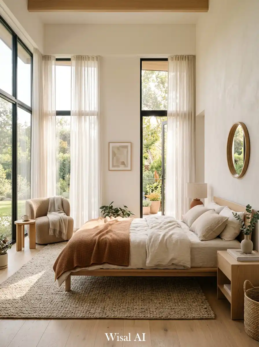 12. Natural Light Focused Bedroom