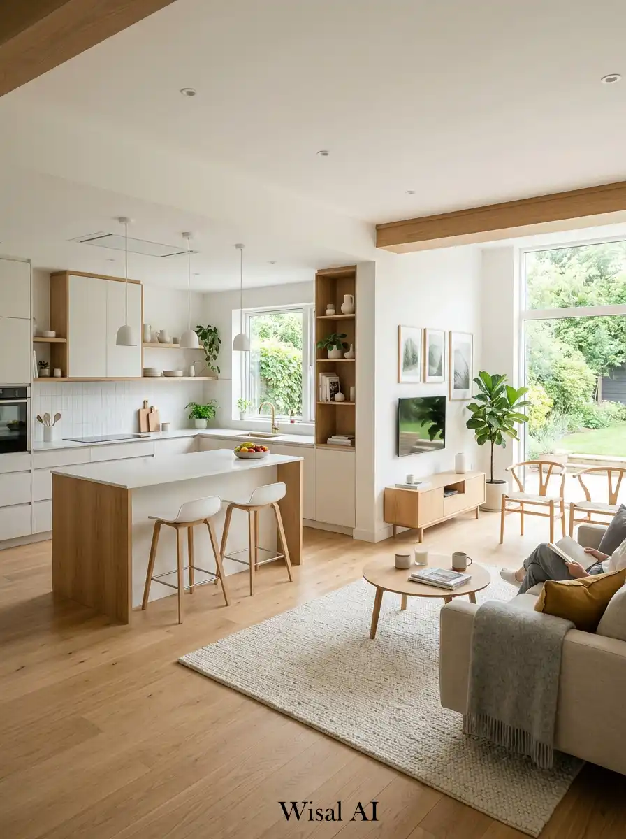 12. Scandinavian Inspired Modern Open-Plan Kitchen and Living Room Idea