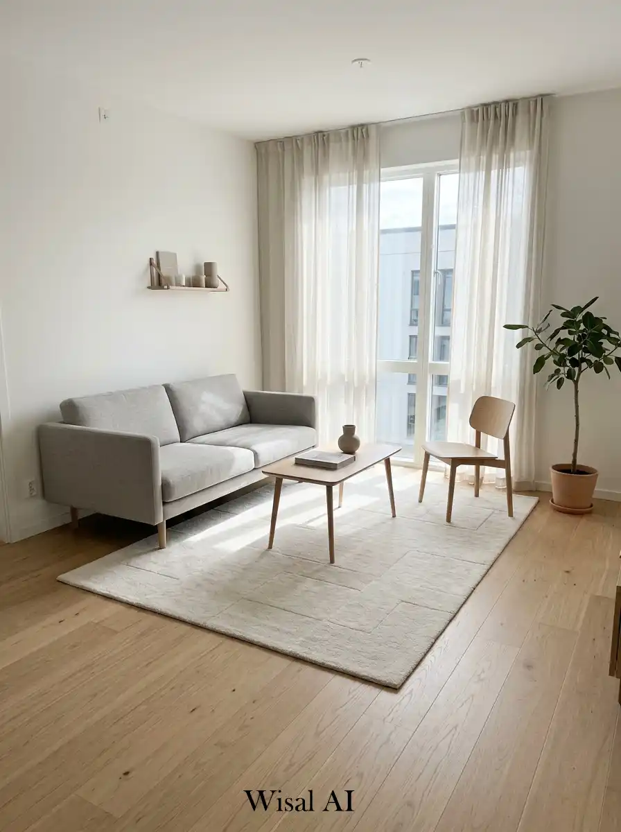 12. Rug Zoning Scandinavian Living Room