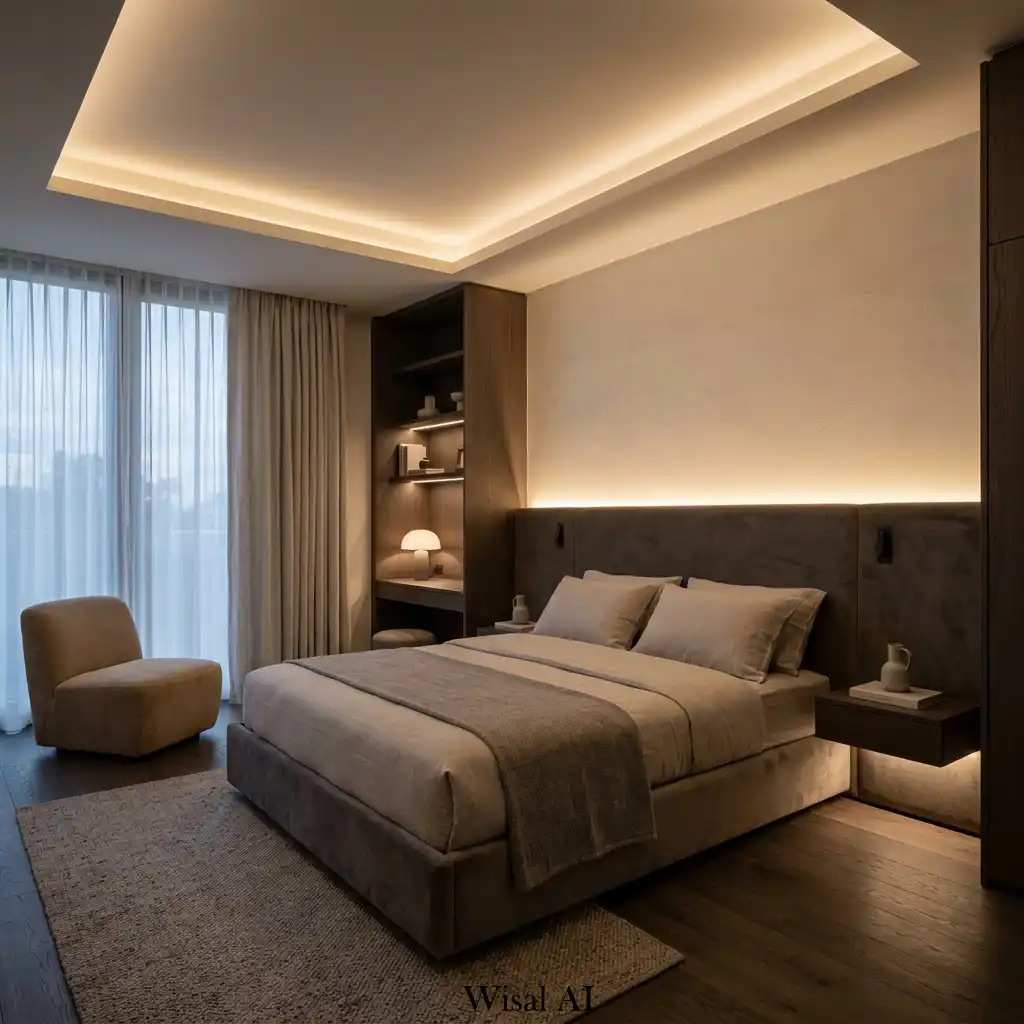 13. Boutique Hotel Bedroom with Hidden Lighting
