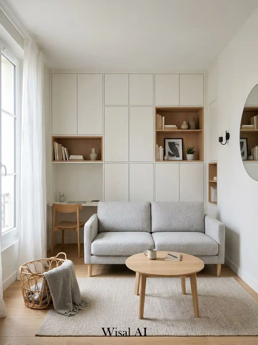 13. Built-in Storage Scandinavian Living Room