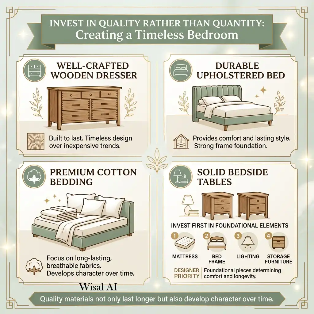 Luxury bedroom showcasing premium-quality furniture crafted from natural materials for long-lasting style.