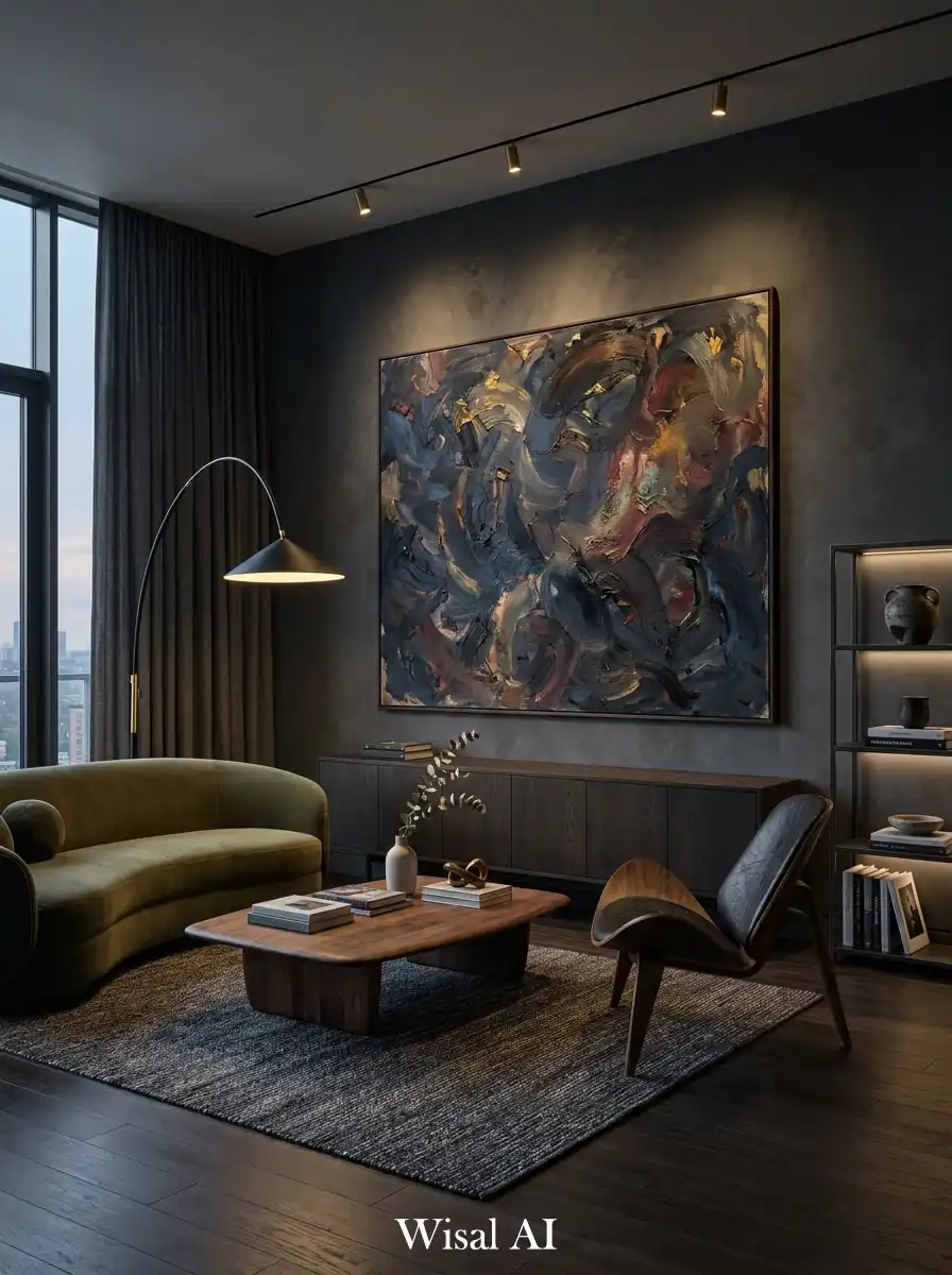 15. Artistic Moody Living Room Concept