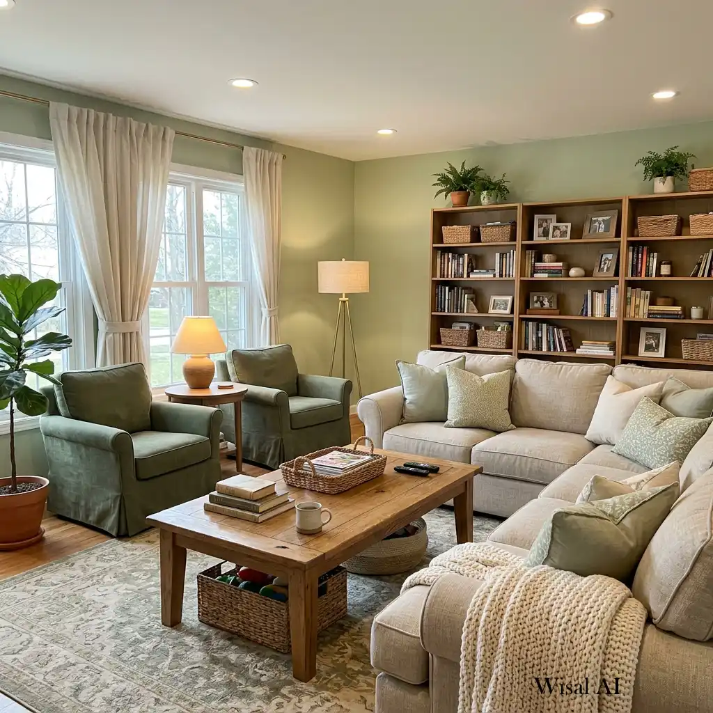Fresh modern living room designed for comfort and everyday relaxation.