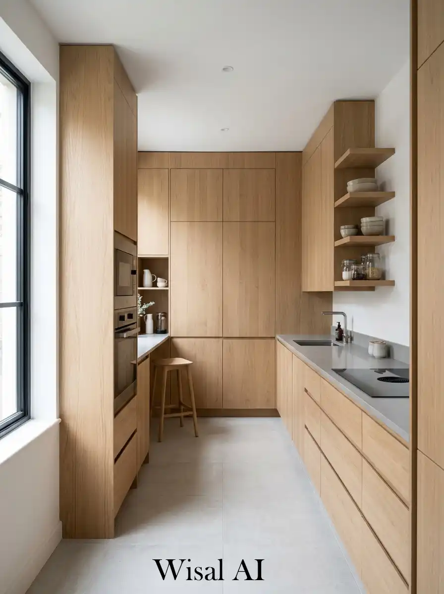 15. Floor to ceiling kitchen cabinets for storage