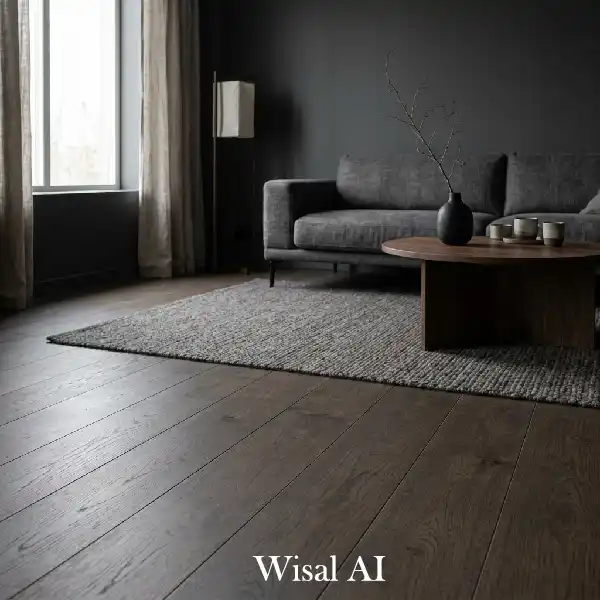 Balanced Japandi interior with open negative space design