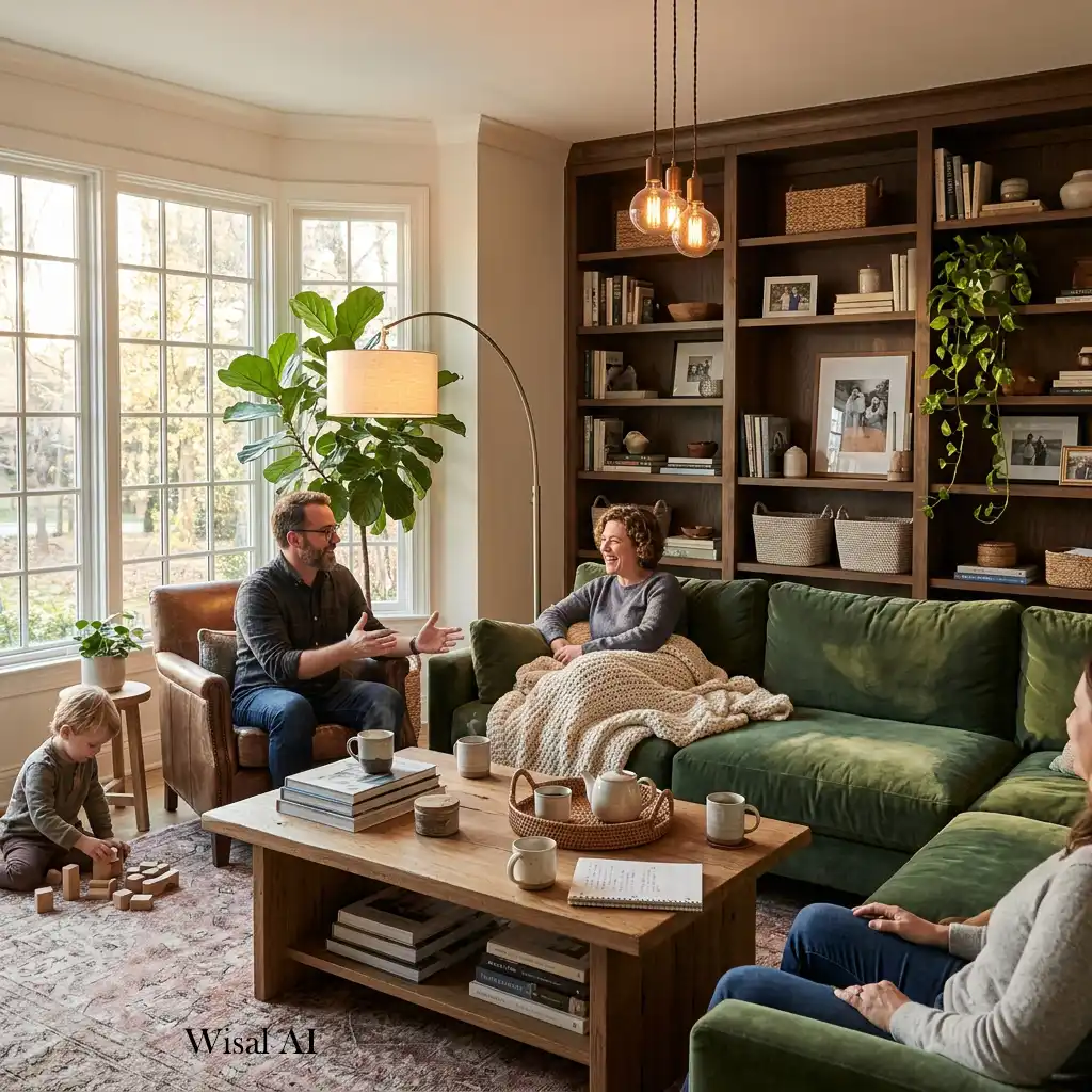 Comfortable living room combining timeless style with everyday functionality.