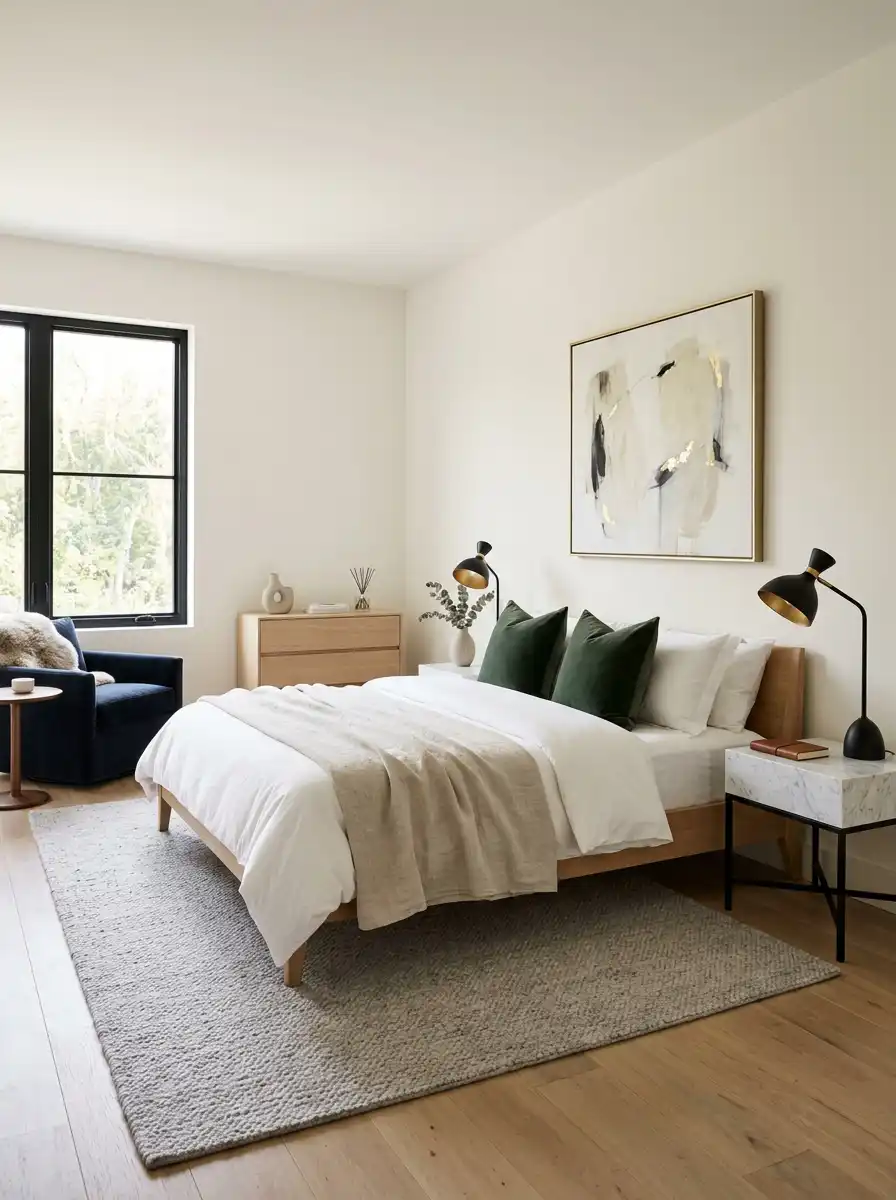 15. Scandinavian Bedroom with Luxury Minimal Touch