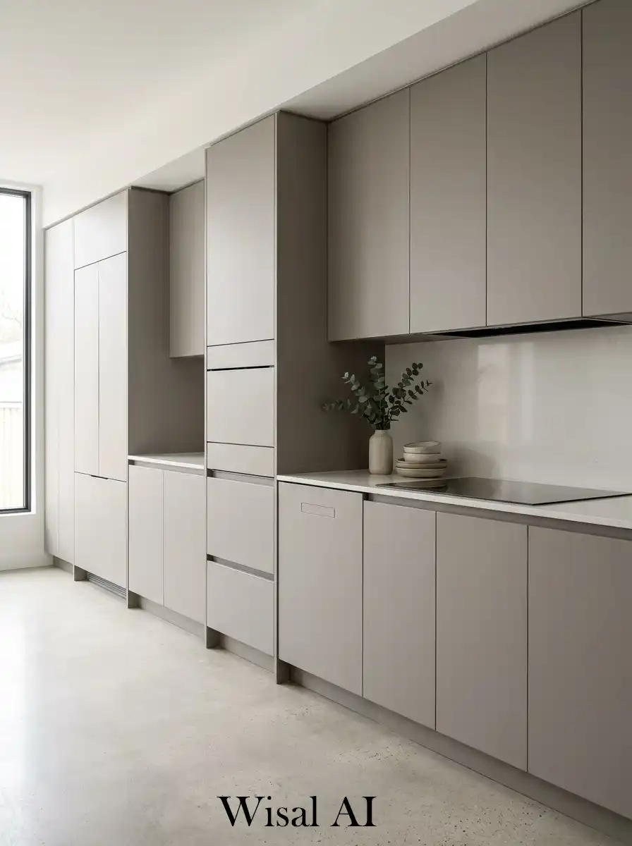 16. Hidden kitchen appliances seamless wall design