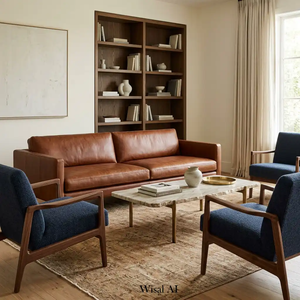 Quiet luxury living room with timeless furniture investments