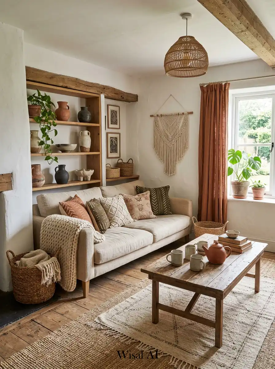 17. Handmade Decor Boho Living Room Concept