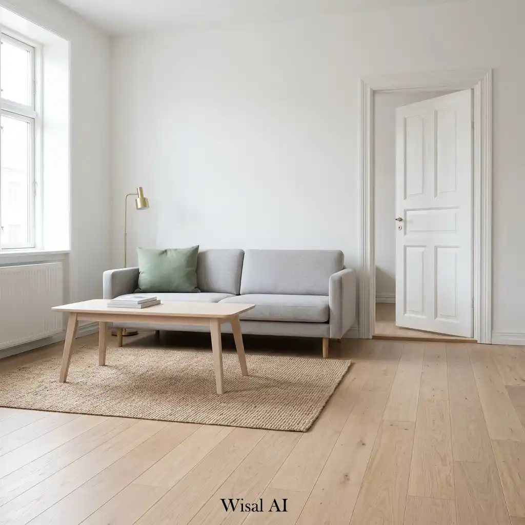 Minimal Scandinavian bedroom with calm neutral and cohesive design