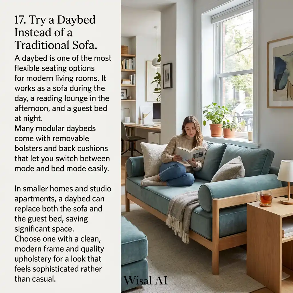 Modern daybed works as sofa lounge and guest bed easily