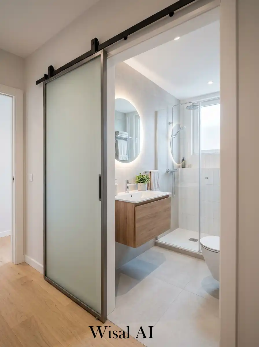 17. Sliding doors save space and improve layout