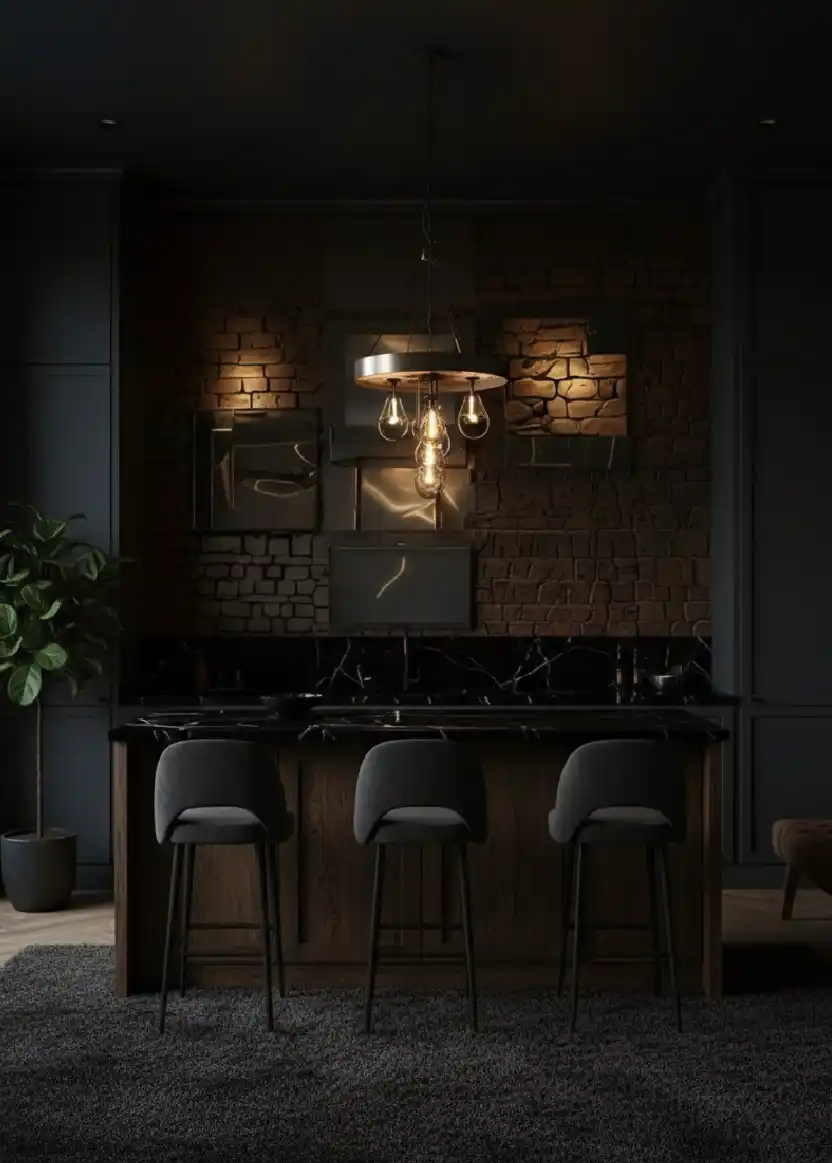 +20 Mastering the Shadows: Dark Industrial Kitchens That Define Modern Luxury