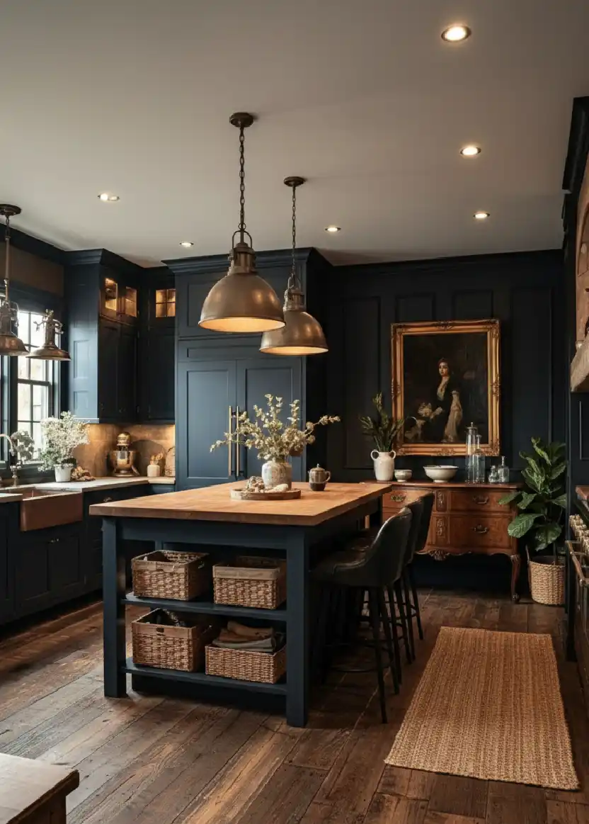 +20 Mastering the Shadows: Dark Industrial Kitchens That Define Modern Luxury