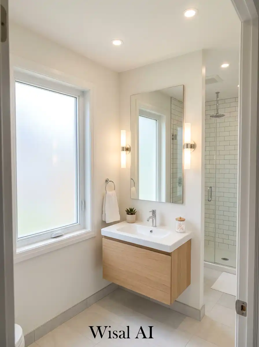 19. Natural light enhances bathroom spacious visual effect