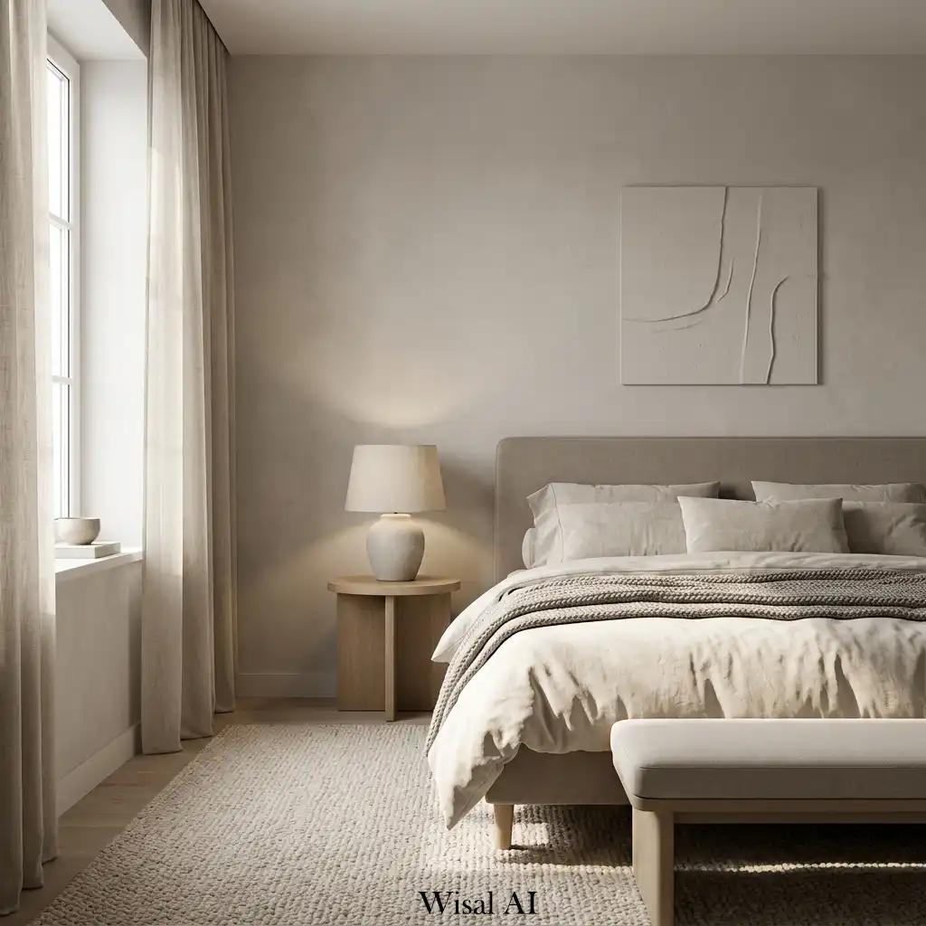 19. Monochromatic Bedroom with Soft Light Gradients