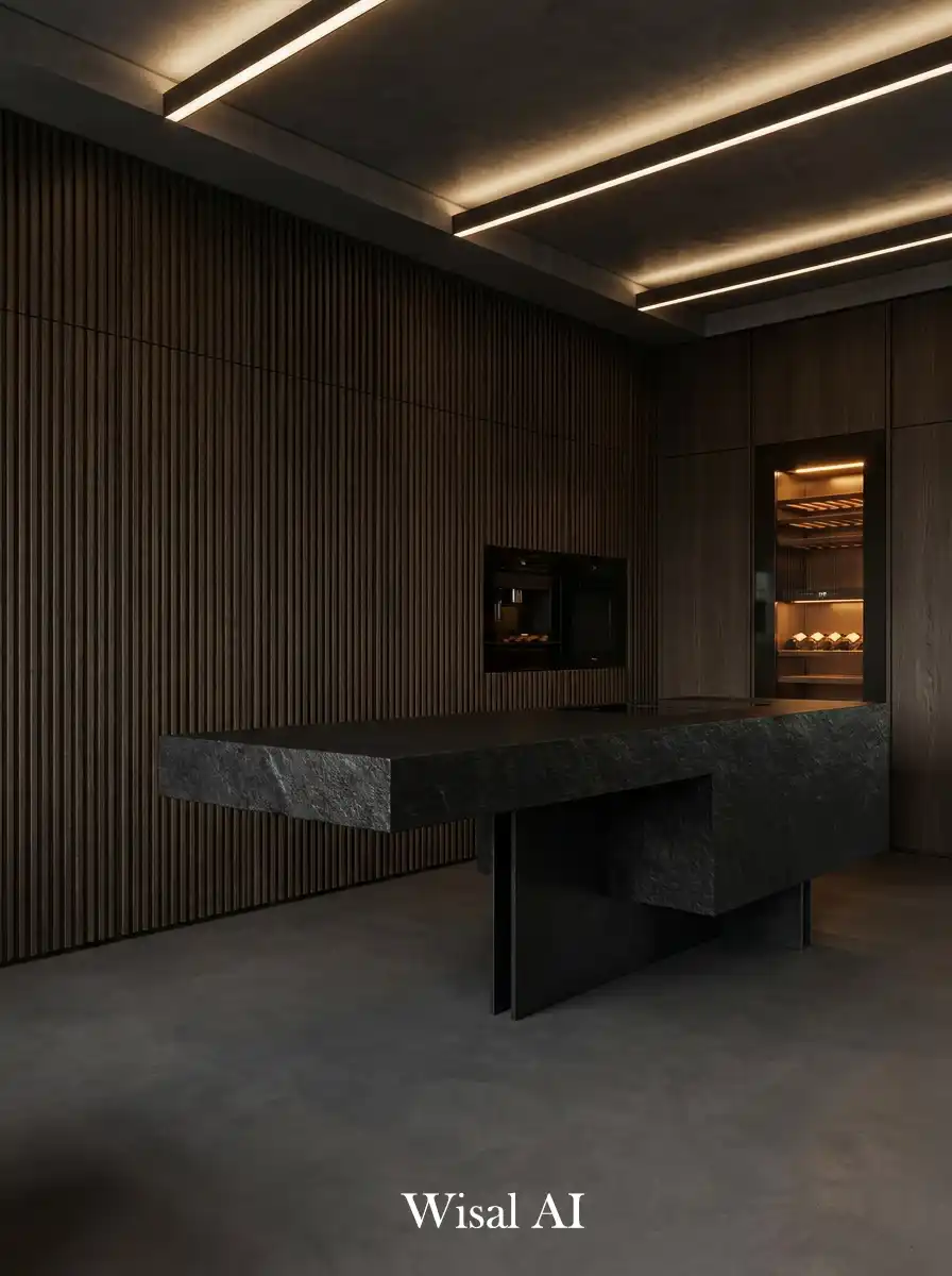 19. The Fluted Timber & Zen Minimalist Kitchen