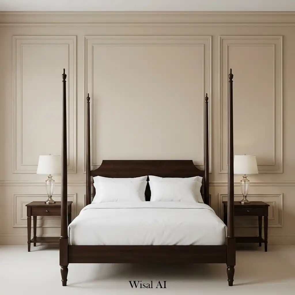 Luxury bedroom featuring classic picture frame wall molding.