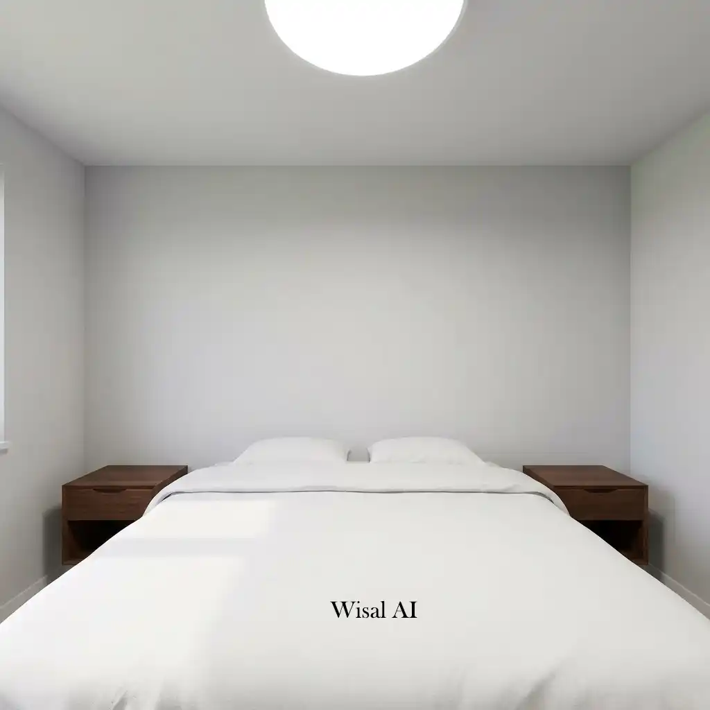 Elegant bedroom with matching bedside table lamps casting a soft, cozy glow for nighttime reading.