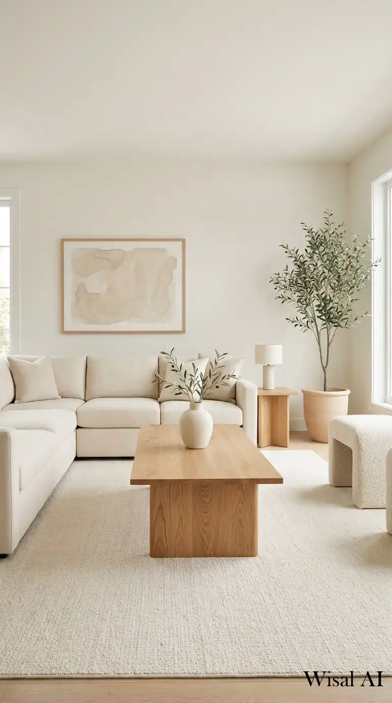 2. Natural Oak Meets Soft Cream Living Room Textures