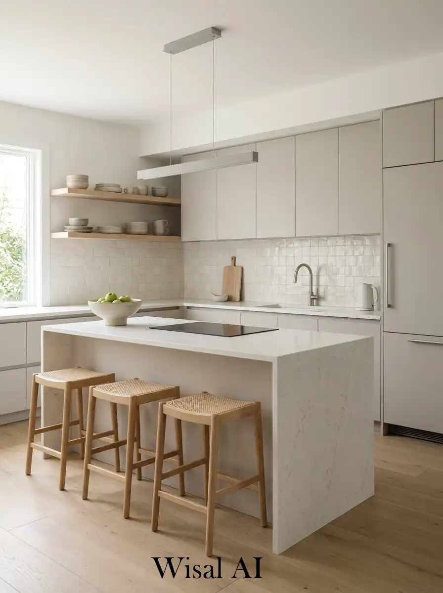 2. Neutral kitchen with soft white and beige tones