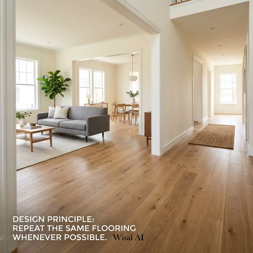 Beautiful home with continuous wood flooring creating smooth visual flow throughout.