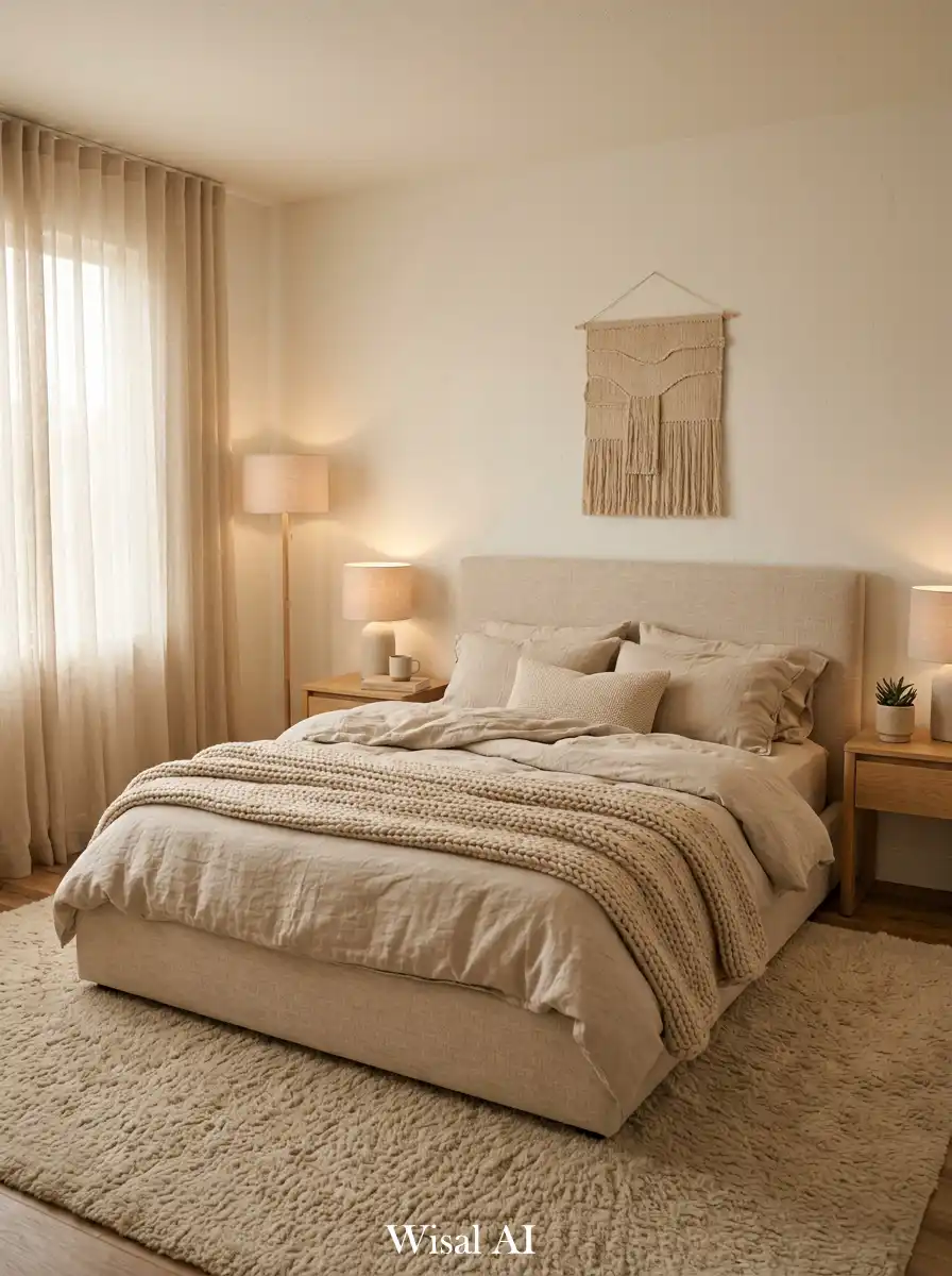2. Soft Beige Cocoon Bedroom