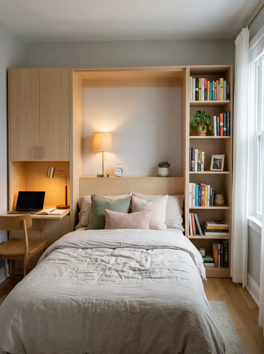 2. The Integrated Murphy Bed: A Versatile Small Bedroom Idea