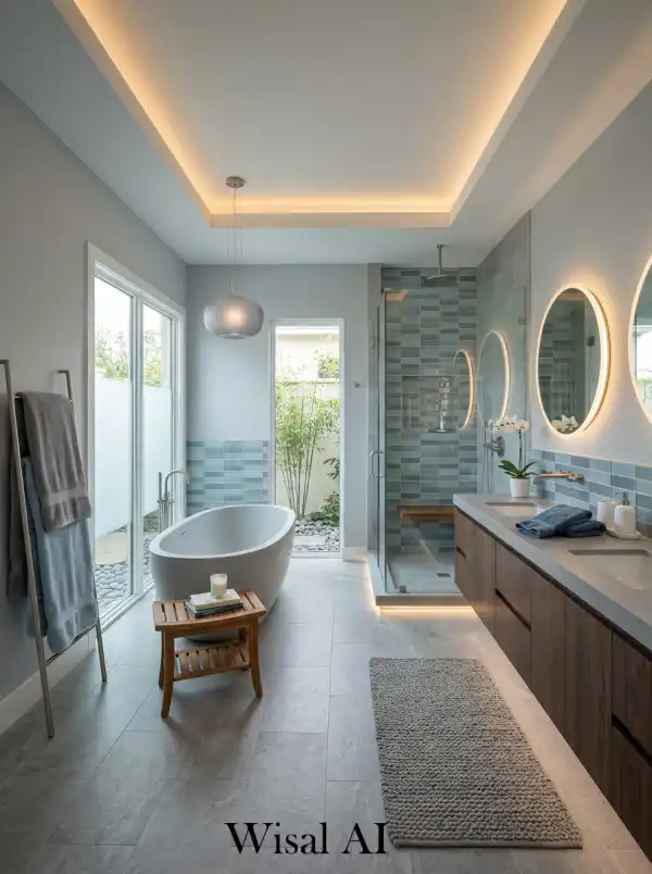 20 Grey and Blue Bathroom Ideas for a Relaxing Retreat - Interior Design Inspiration | Wisal AI : object Object,object Object,object Object,object Object,object Object,object Object,object Object,object Object,object